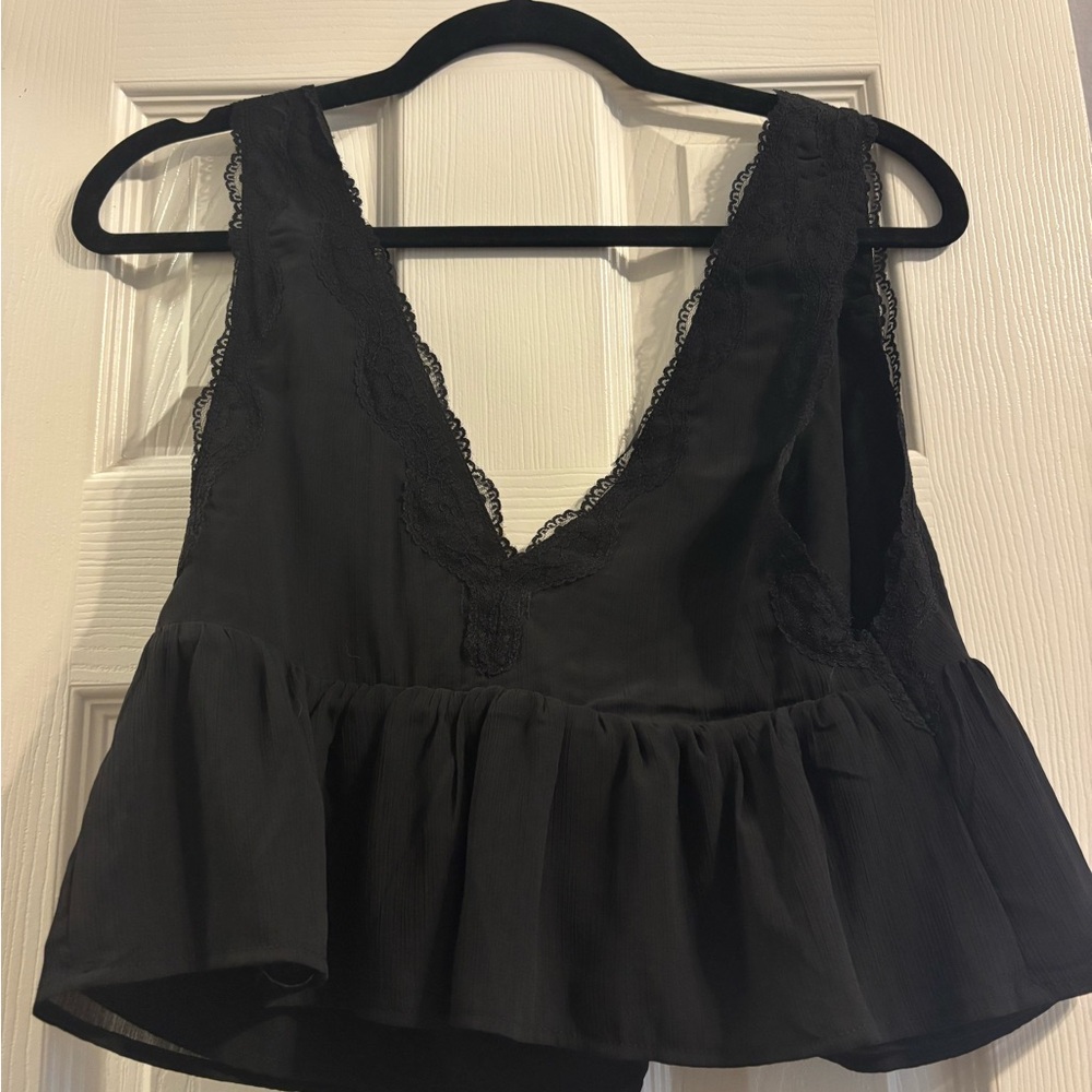 Garage Black Lace Trim Tank Top - Picture 3 of 3